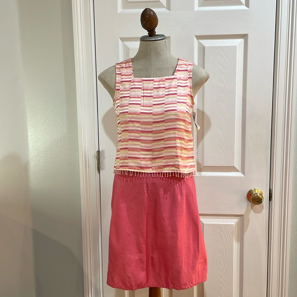 My Michelle 2 pc set beaded sleeveless top and pink matching skirt girls size 16